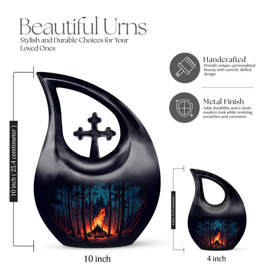 Fire Burning In themed Urn