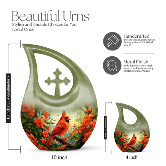 10-inch Cardinal Bird Urn