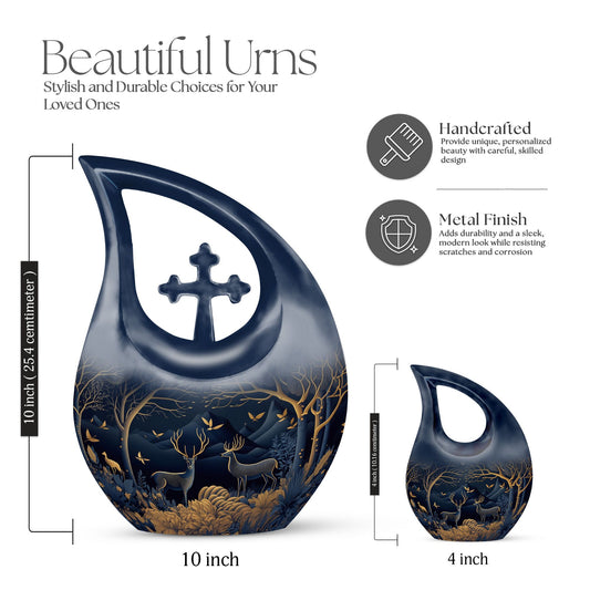 10-inch Deer Foreground Moon Urn
