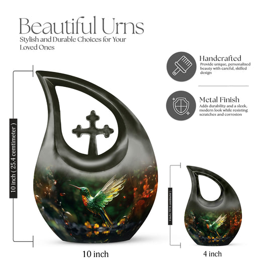 10-inch aluminium Humming Bird Urn