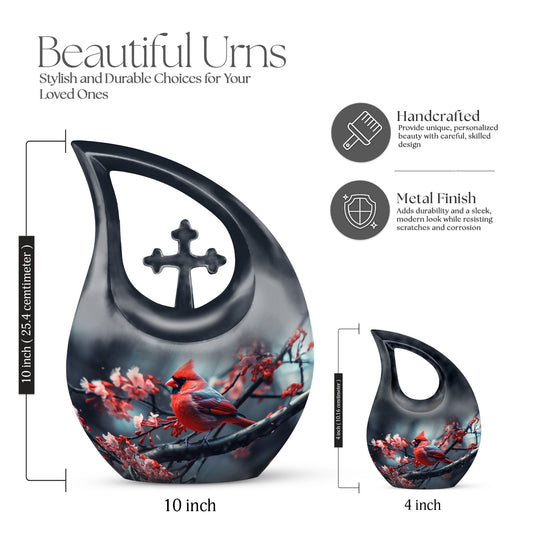 10-inch Cardinal Bird Urn