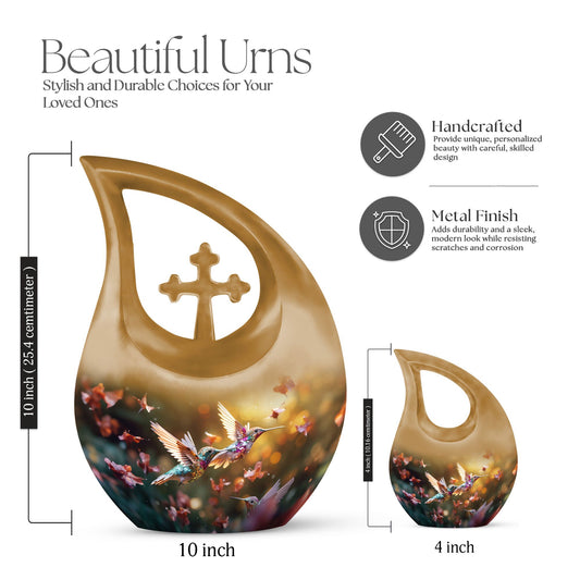 10-inch aluminium Humming Bird Urn