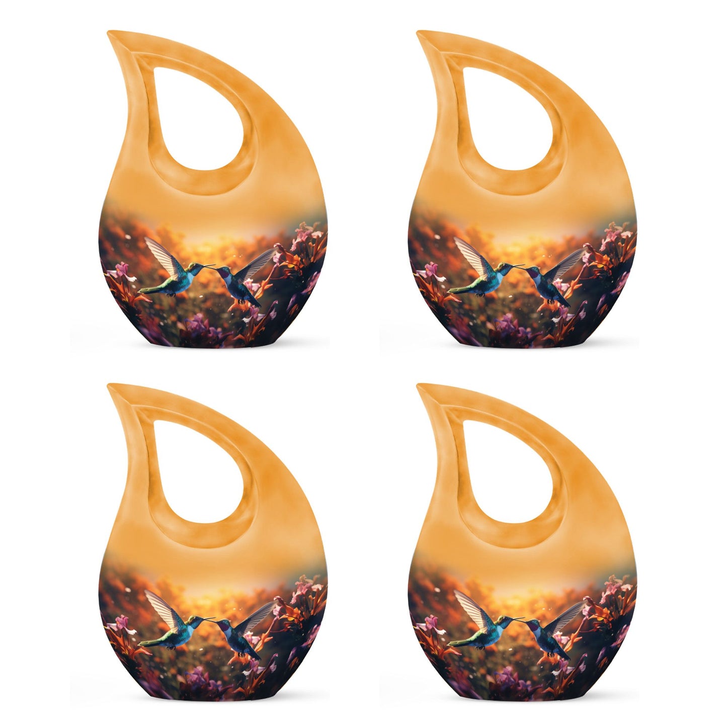 10-inch Humming Bird themed Cross Drop memorial urn