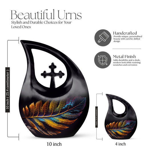 10-inch Colorful Autumn Leaf Urn