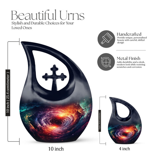 Aluminium Spiral Galaxy Urn for Human Ashes
