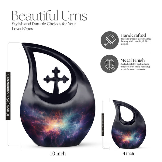 Nebula Galaxy themed large aluminium urn
