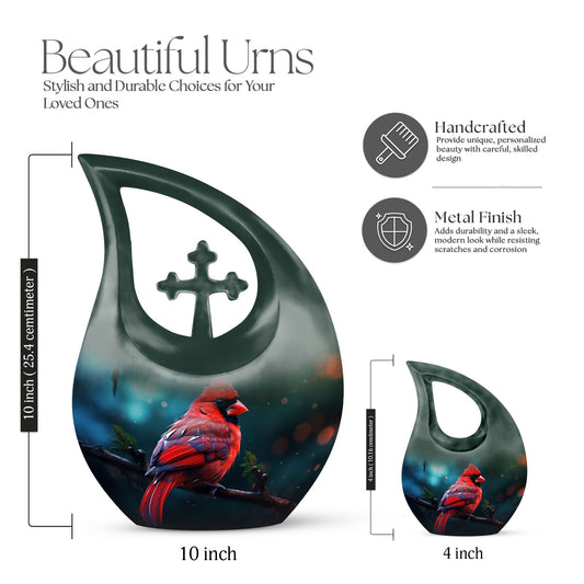 Cardinal Bird themed urn for memorial ashes