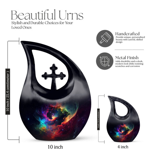 colorful Nebula Large Memorial Urn