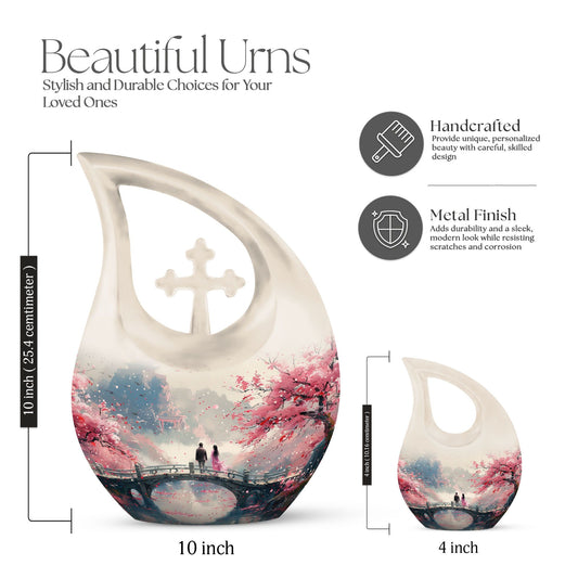 10-inch Memorial 'A Moment Under' Cross Drop Urn,