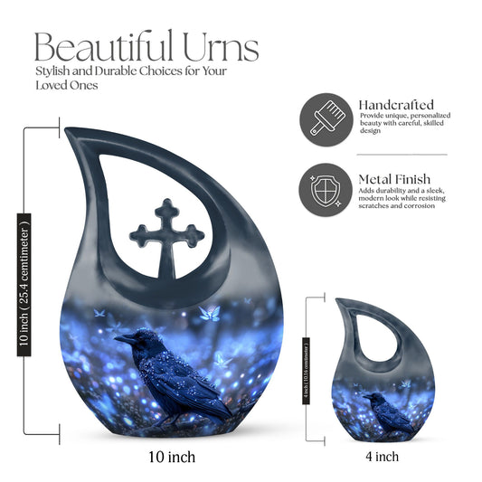 10-inch A Feline's Underwater Cross Drop urn