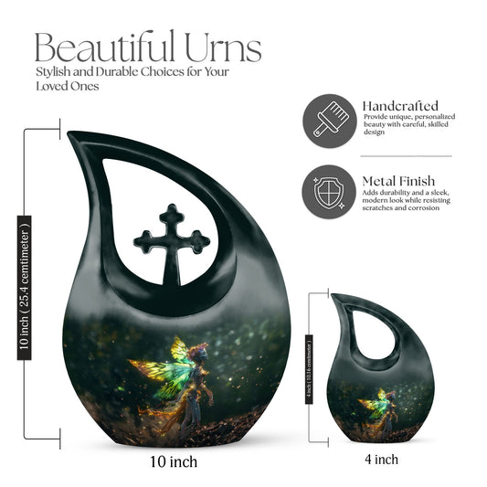 The Ethereal Flame 10-inch Large Aluminium Memorial Urn