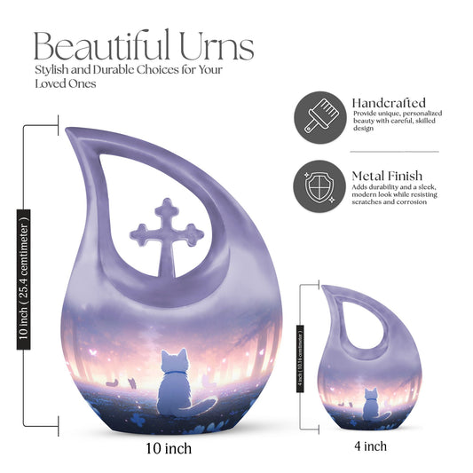 The Sorcerer's Cat themed Cross Drop Companion Urn,