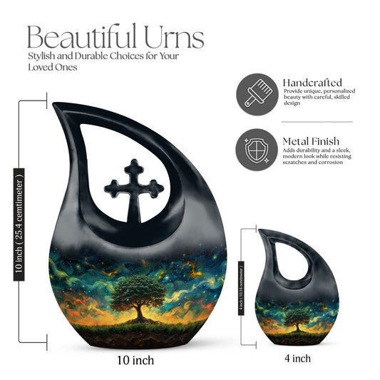 10-inch Cross Drop Cosmic Ballet Urn