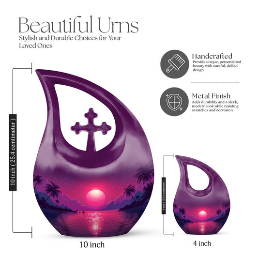Stylish 10 Inch Crimson Moon Urn