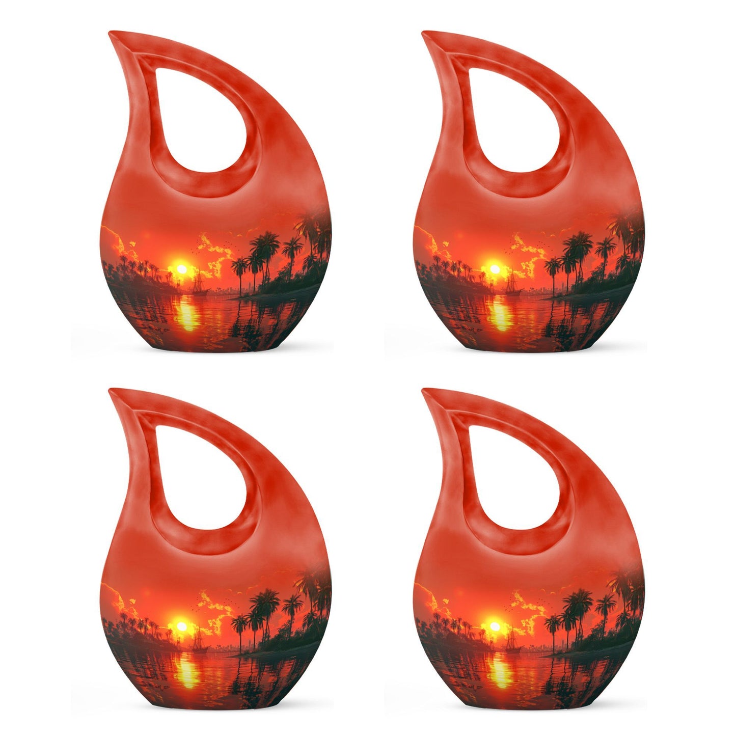 10 Inch Crimson Moon Urn