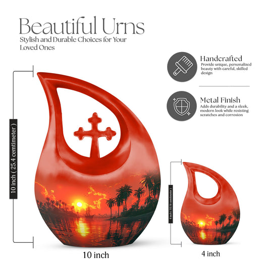 10 Inch Crimson Moon Urn