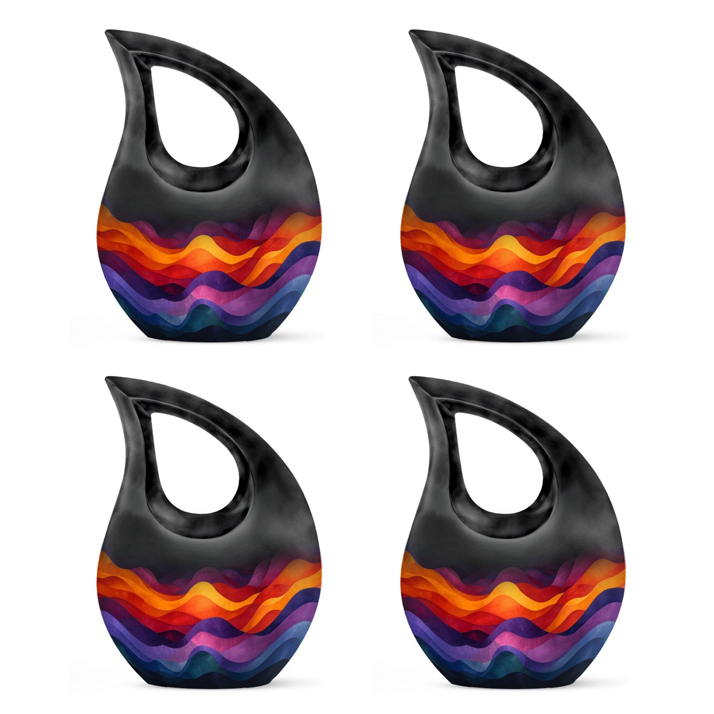 10 Inch Abstract Rainbow Urn