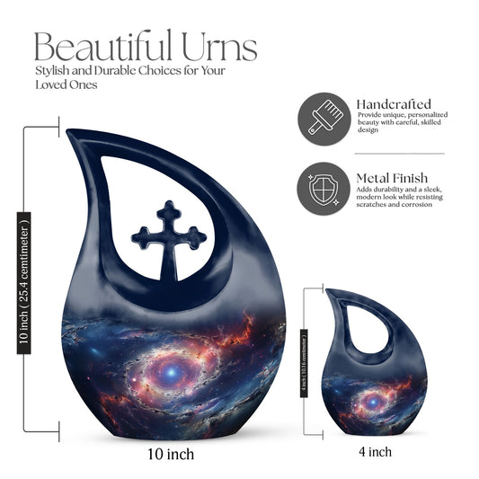 10 Inch Galaxy Space Cross Drop Urn,
