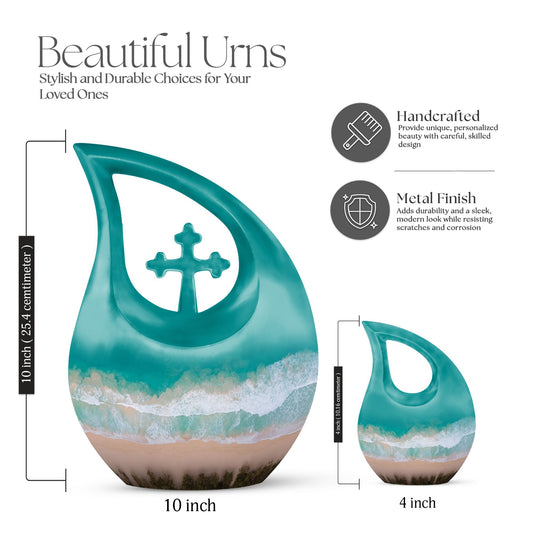 beach themed cremation urn