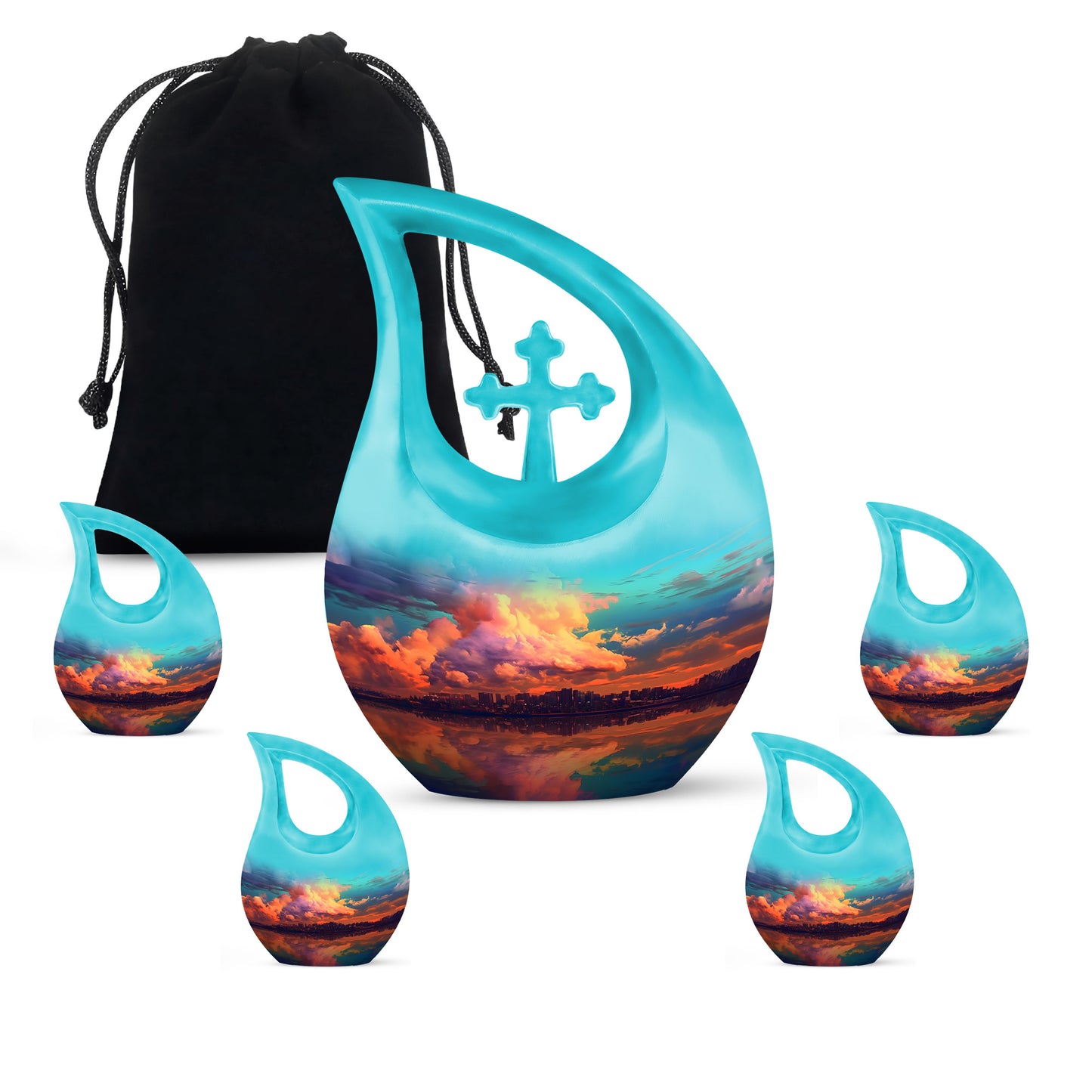 Personalized Artistic Memorial Urn for Adult Male - 10-inch, 200 cu in - Yatskia