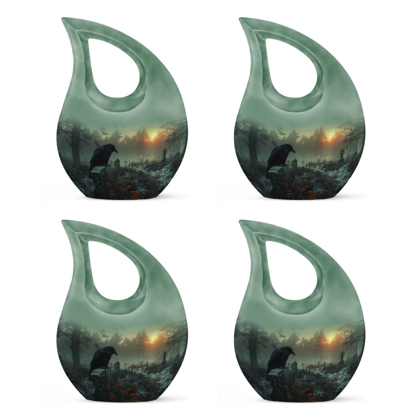 Crow theme Memorial urn