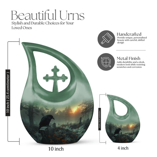 Crow theme Memorial urn