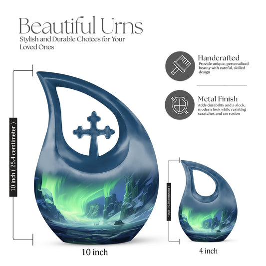 Northern Lights memorial urn