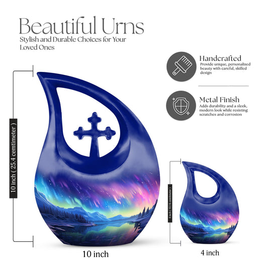 10 inch Aurora Reflections Over urn