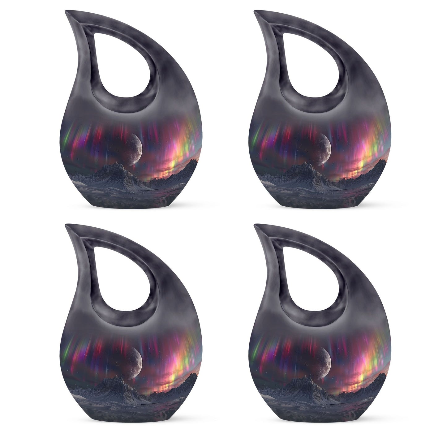 10-inch Cosmic Curtains Over Cross Drop design biodegradable urn