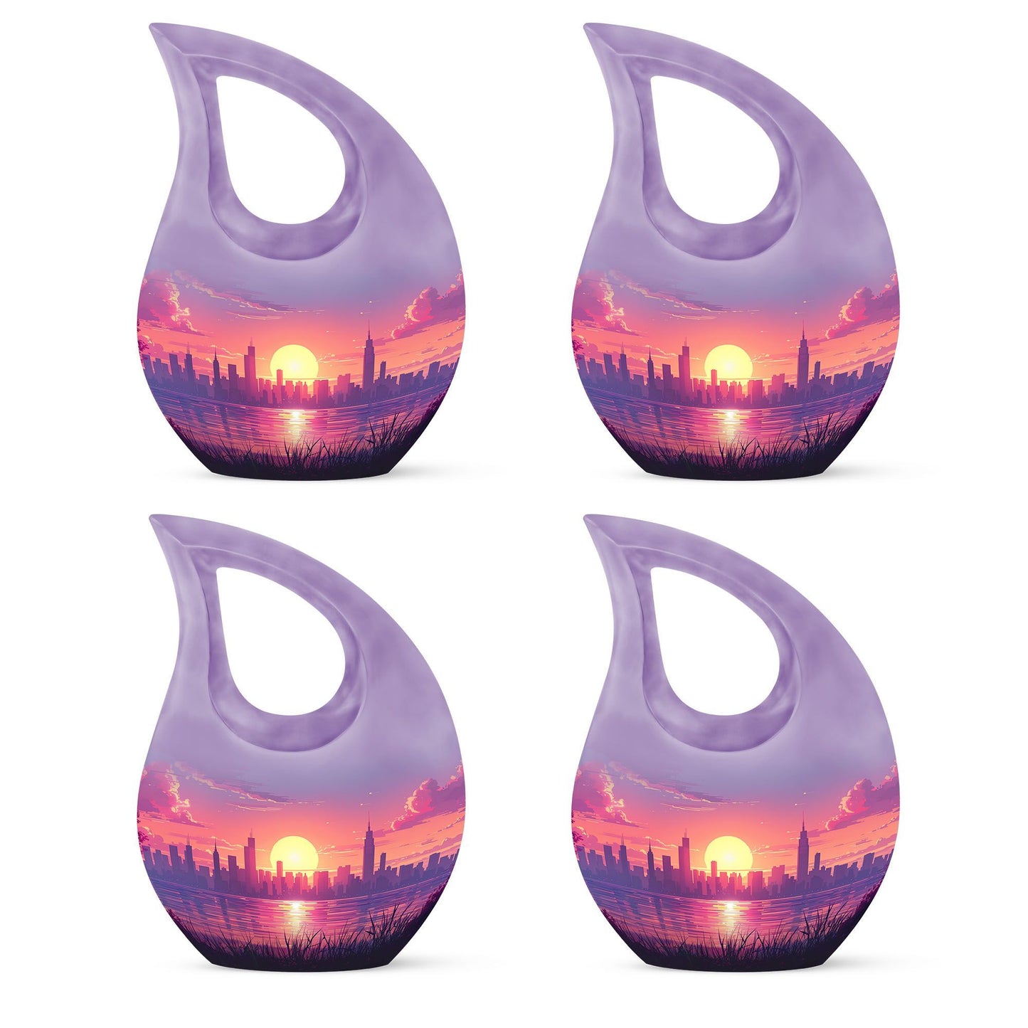 10-inch Urban Oasis, purple Cross Drop design large urn