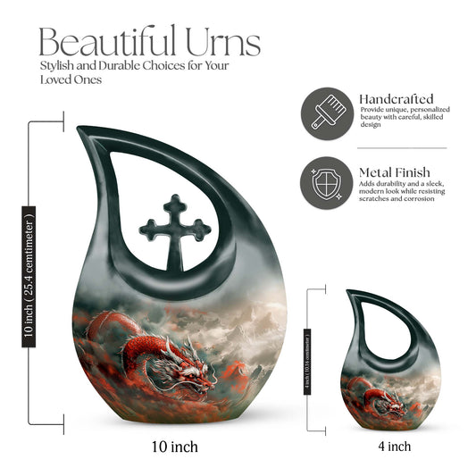 Large Vermilion Dragon's Urn