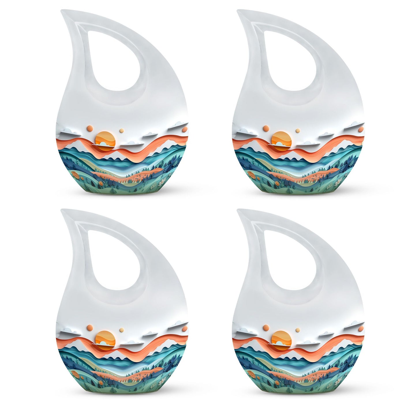 Paper Waves Serene Urn.