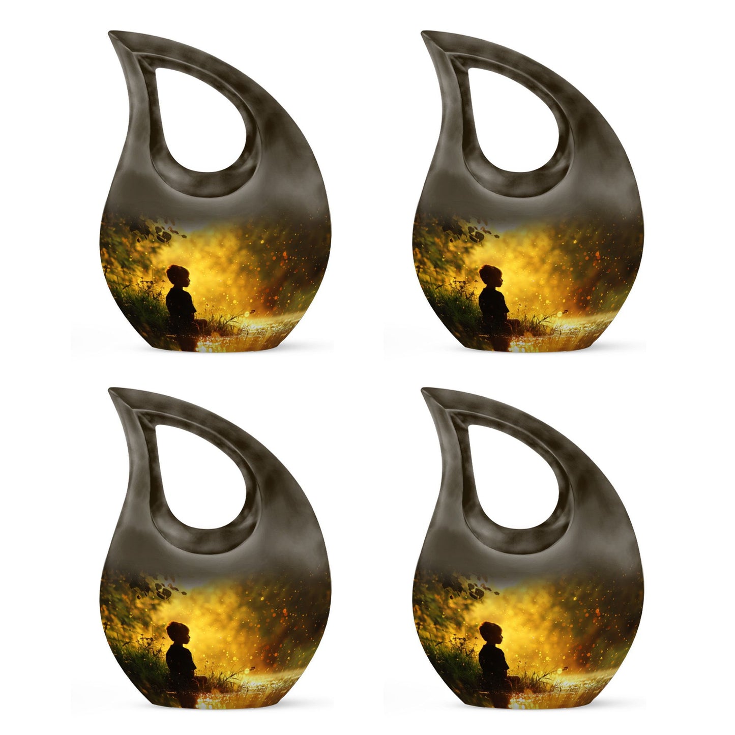 Large Aluminium Child's Contemplation Urn