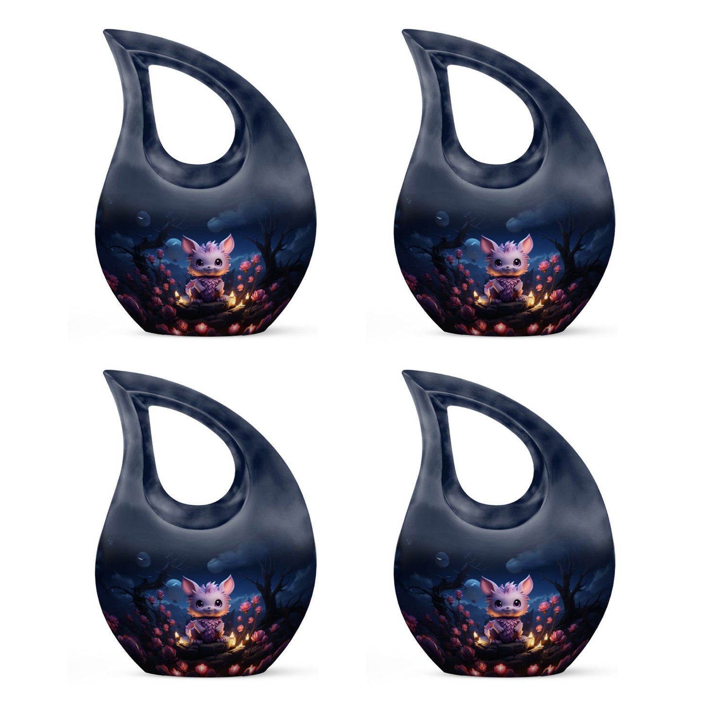 Midnight Blossom Guardian Urn