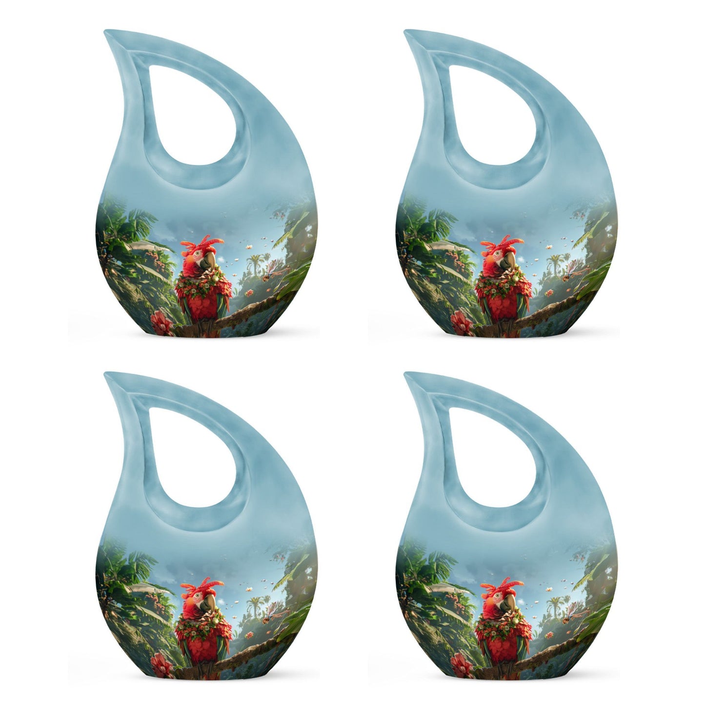 Floral Parrot Haven Memorial Urn