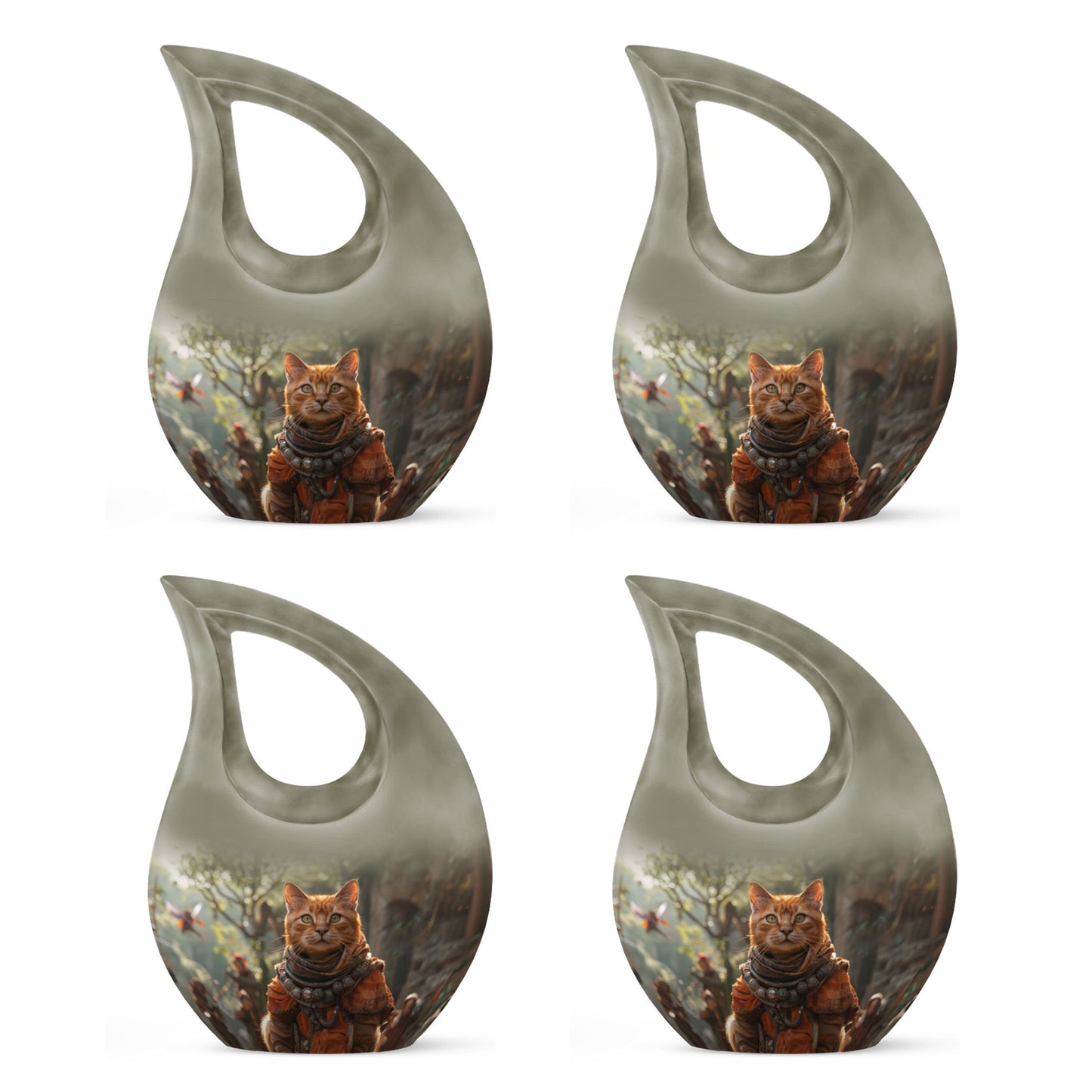 Aluminium Adventurer's Feline Quest Urn