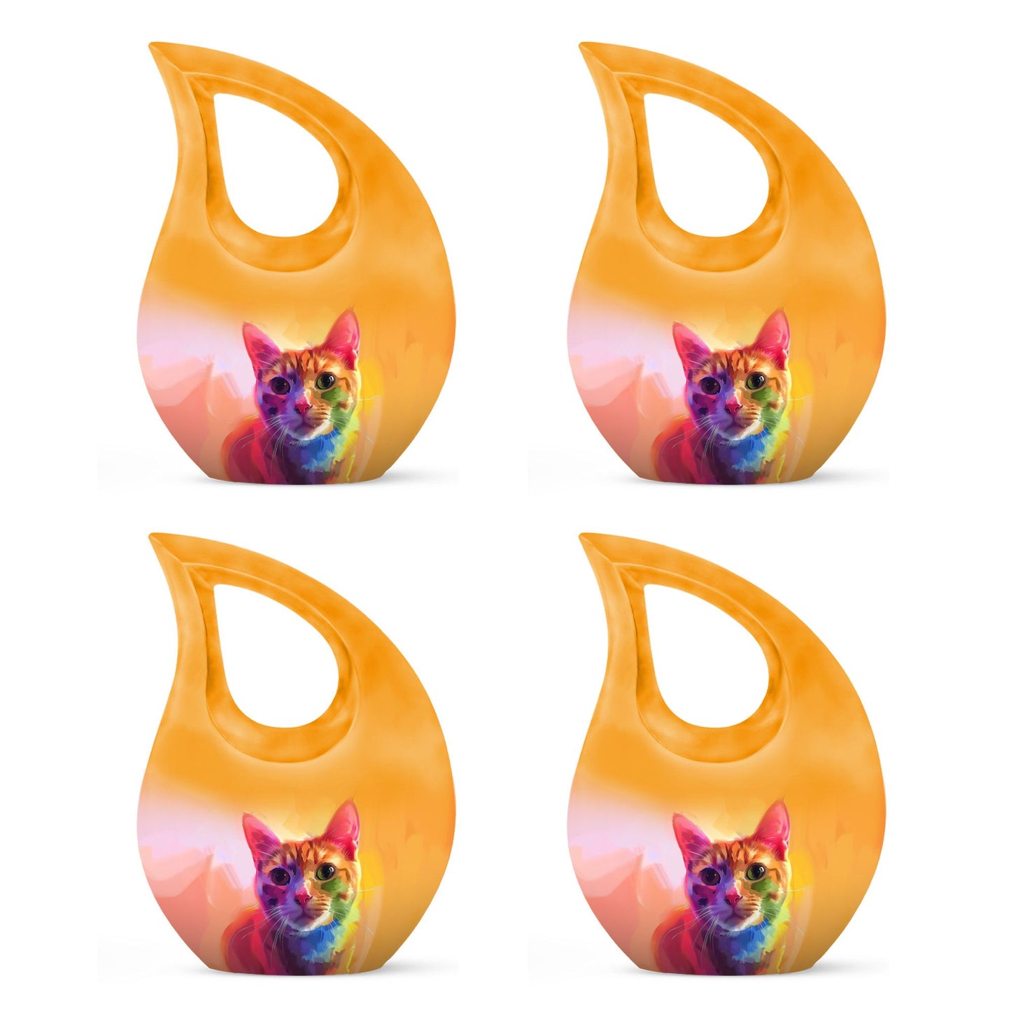 Vibrant Feline Aura Urn,