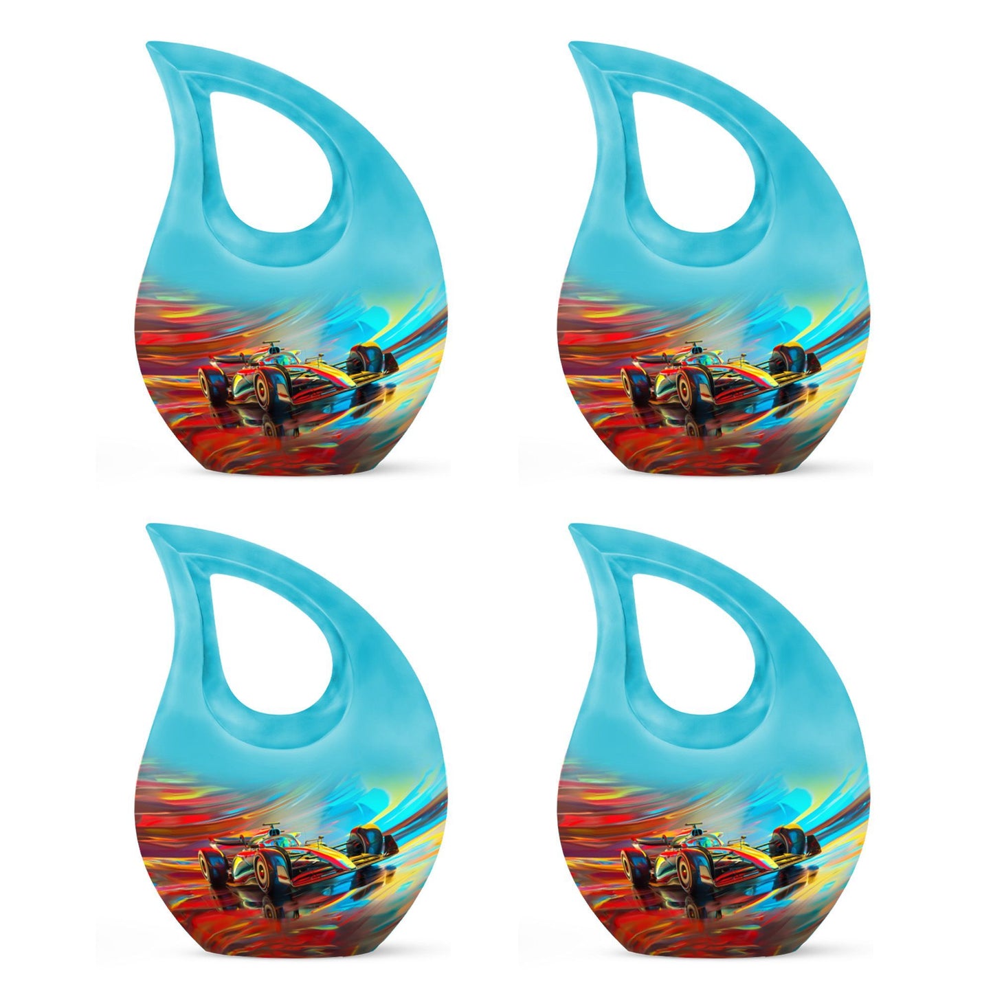 10-inch Abstract Racing Dynamics Urn