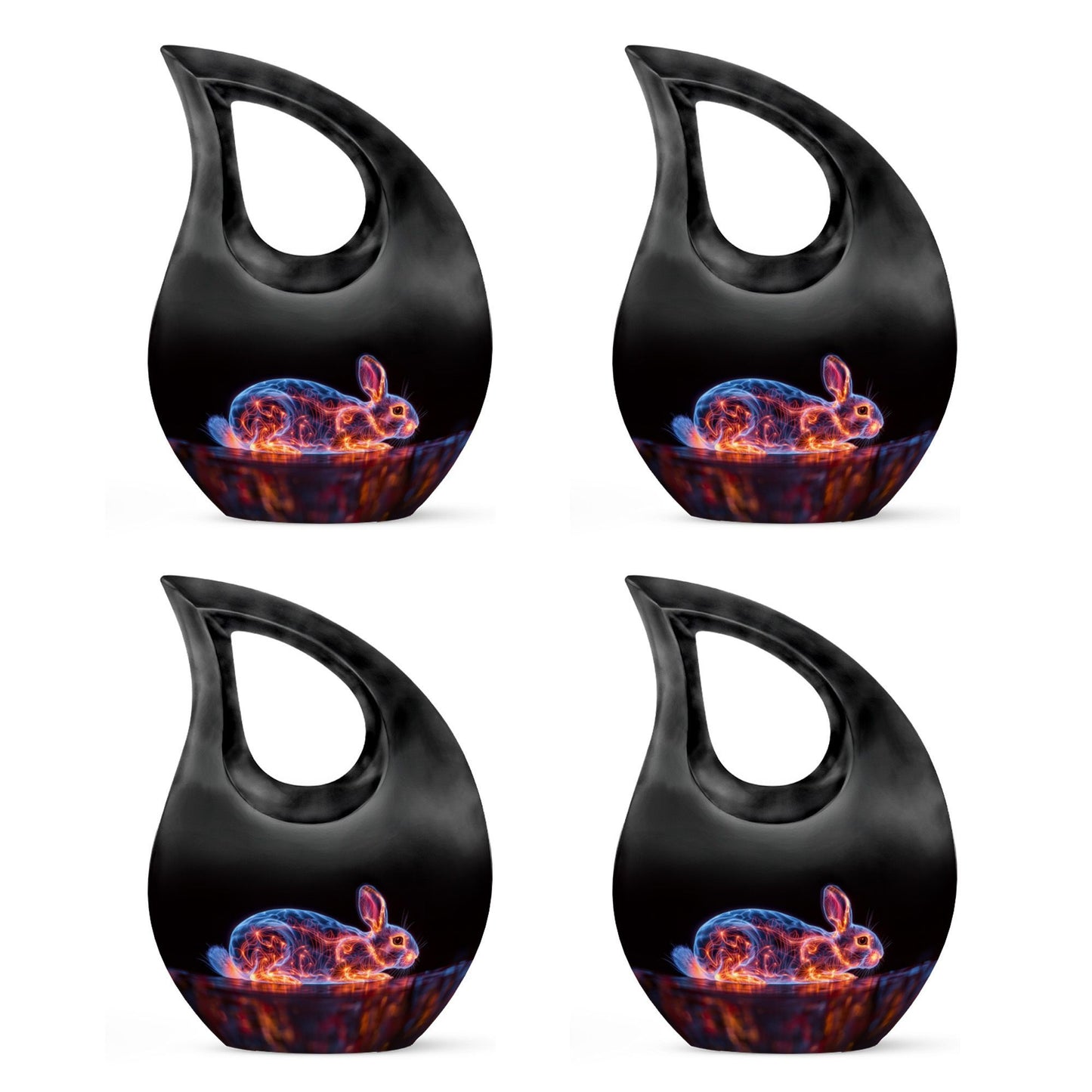 Illuminated Hare Aura urn with Cross Drop design, large and engravable