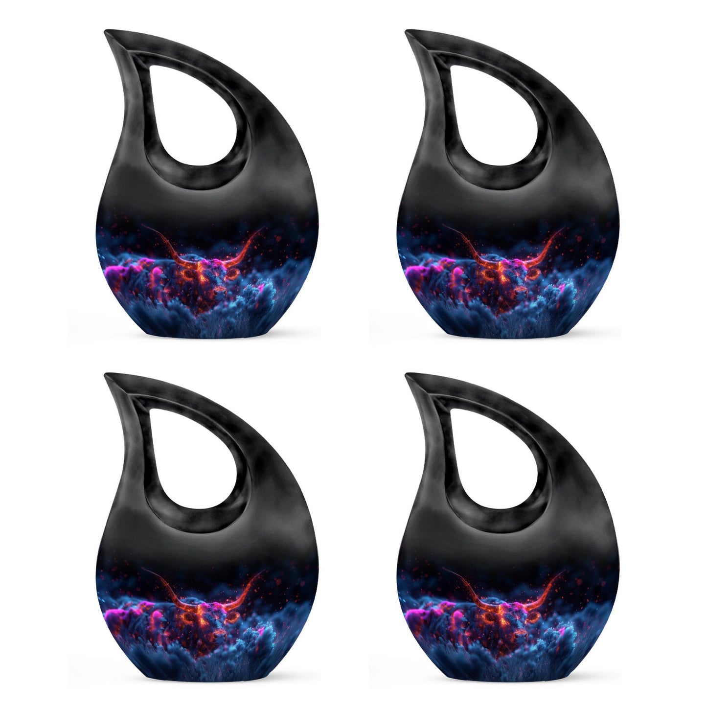 10-inch Astral Bull Mirage urn with a Cross Drop design,