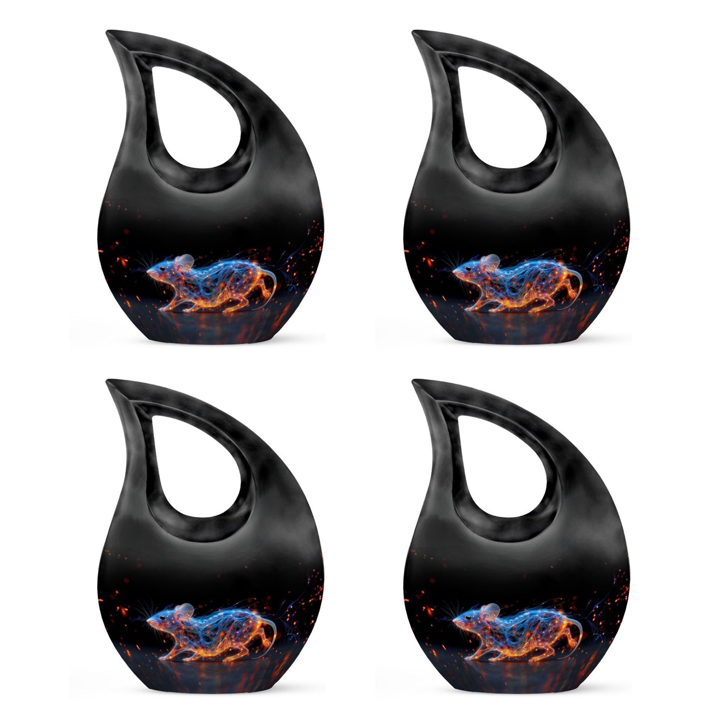 10 inch Cosmic Ember Mouse urn