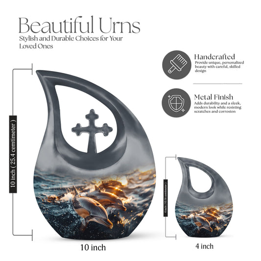 10-inch Sunset Dolphin Glide Urn