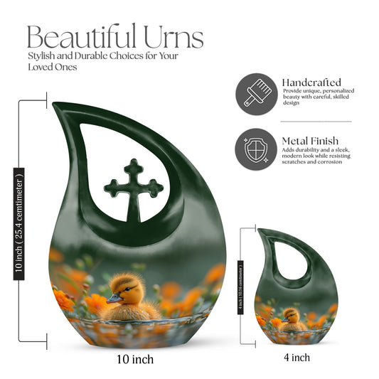 10-inch Golden Blossom Duckling Urn