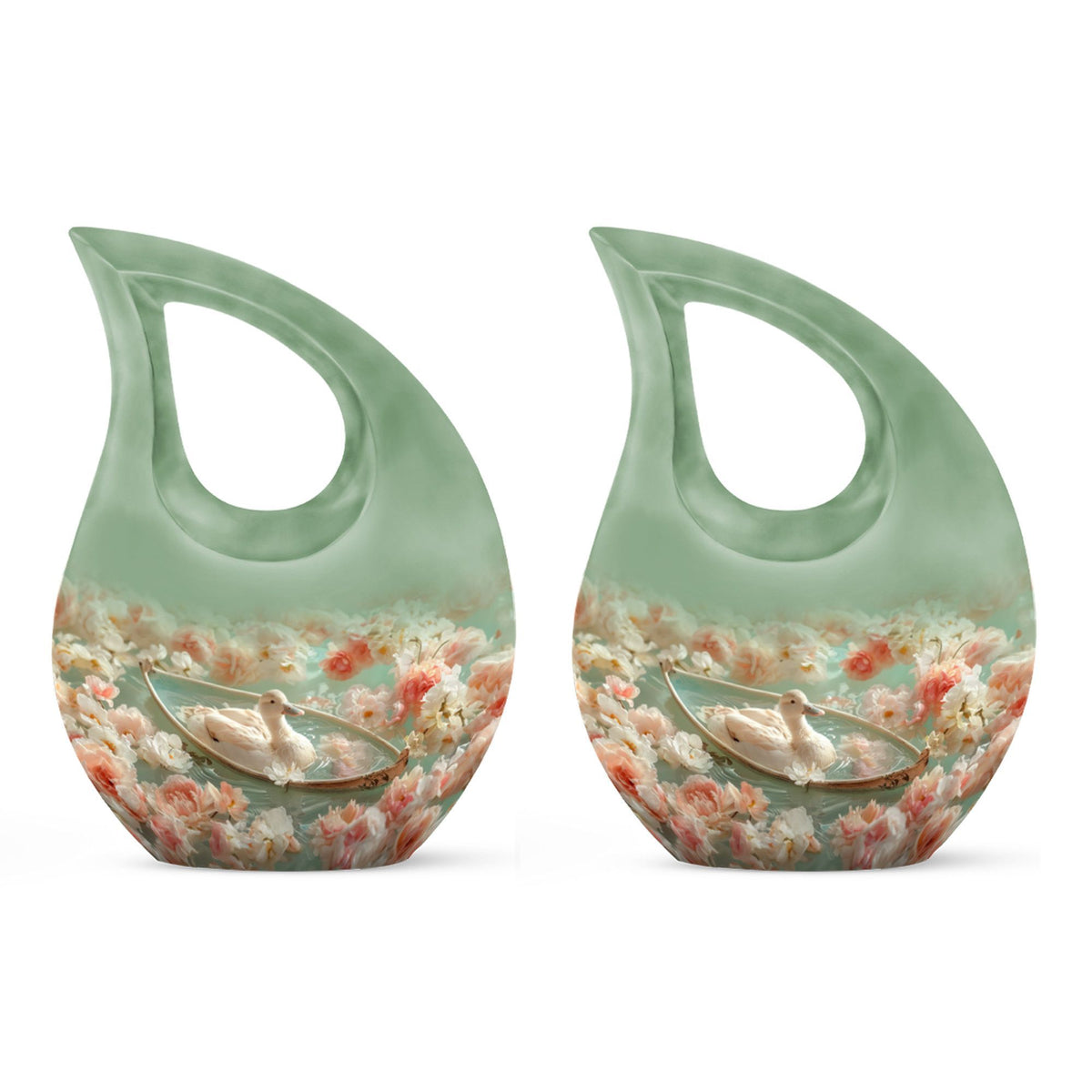 10-inch Duck's Floral Voyage memorial urn
