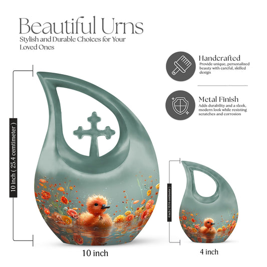 Large 10 Inch, Duckling's Blossom Drift Memorial Urn