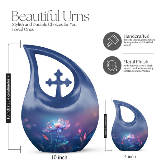 Ethereal Floral Glow 10 Inch Memorial Urn