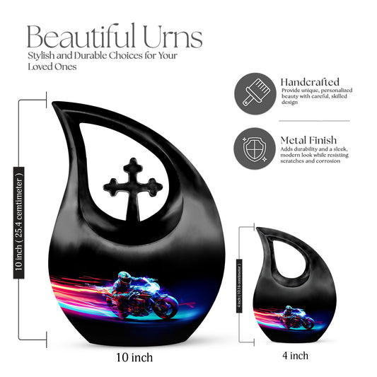 Racing Flame Motorbike themed Cross Drop design