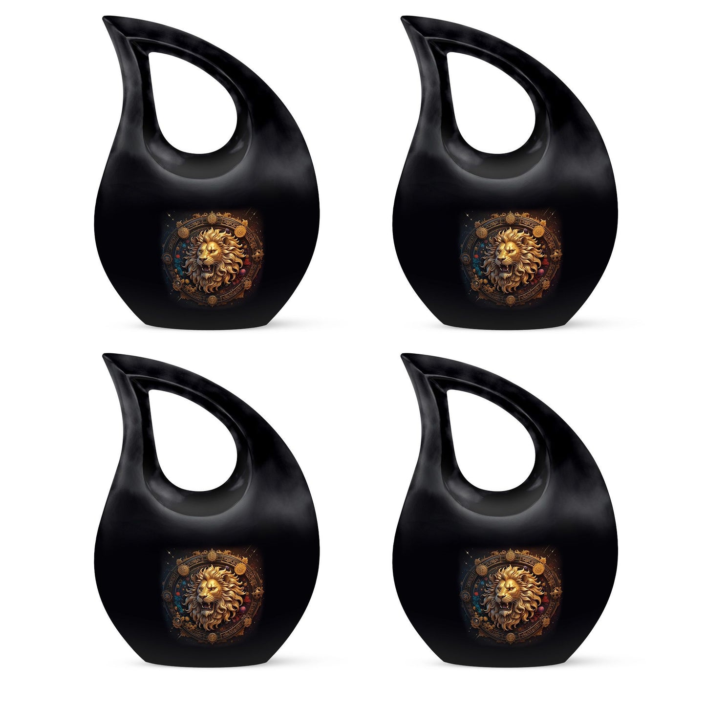 10-inch Zodiac Themed Cross Drop Design Large Aluminium Urn