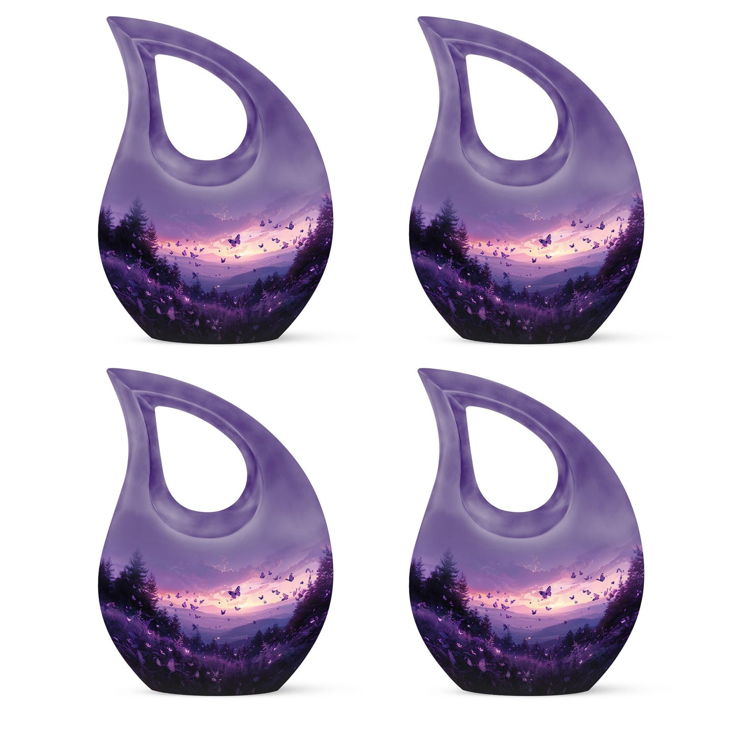 Purple Meadow 10-inch Cross Drop Urn