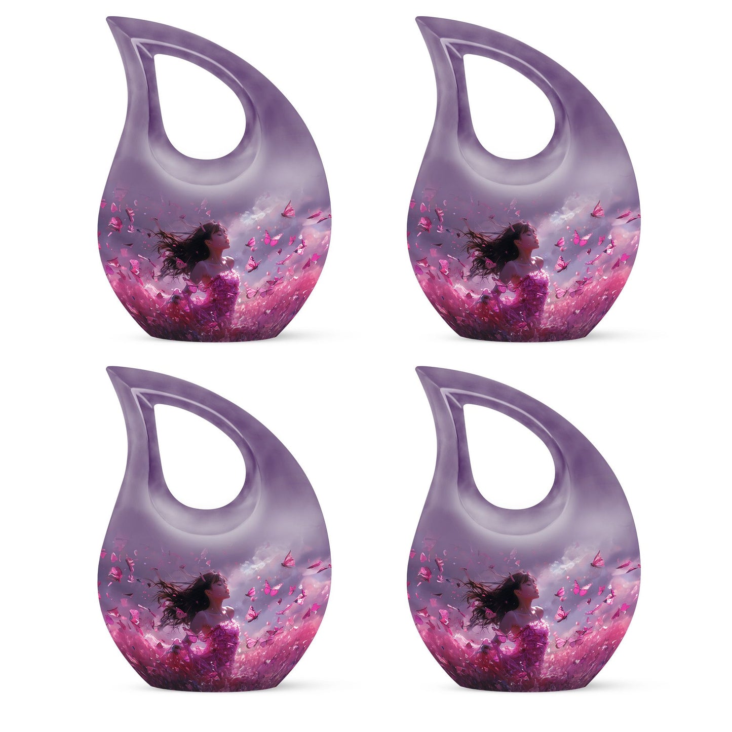 Pink Butterfly Urn